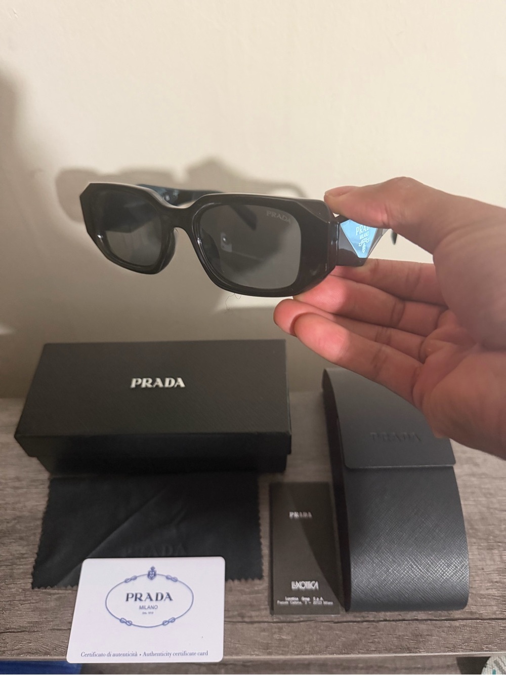 Prada Black Sunglasses with Accessories - Picture 3 of 7